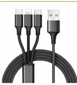3 IN 1 DATA CABLE 1.2 m Micro USB Cable(Compatible with Android, IOS, Windows)